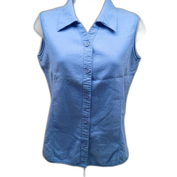 Tops - Stephanie Rogets by Fashion Trends Sleeveless Button Down 100% Cotton Women's M.